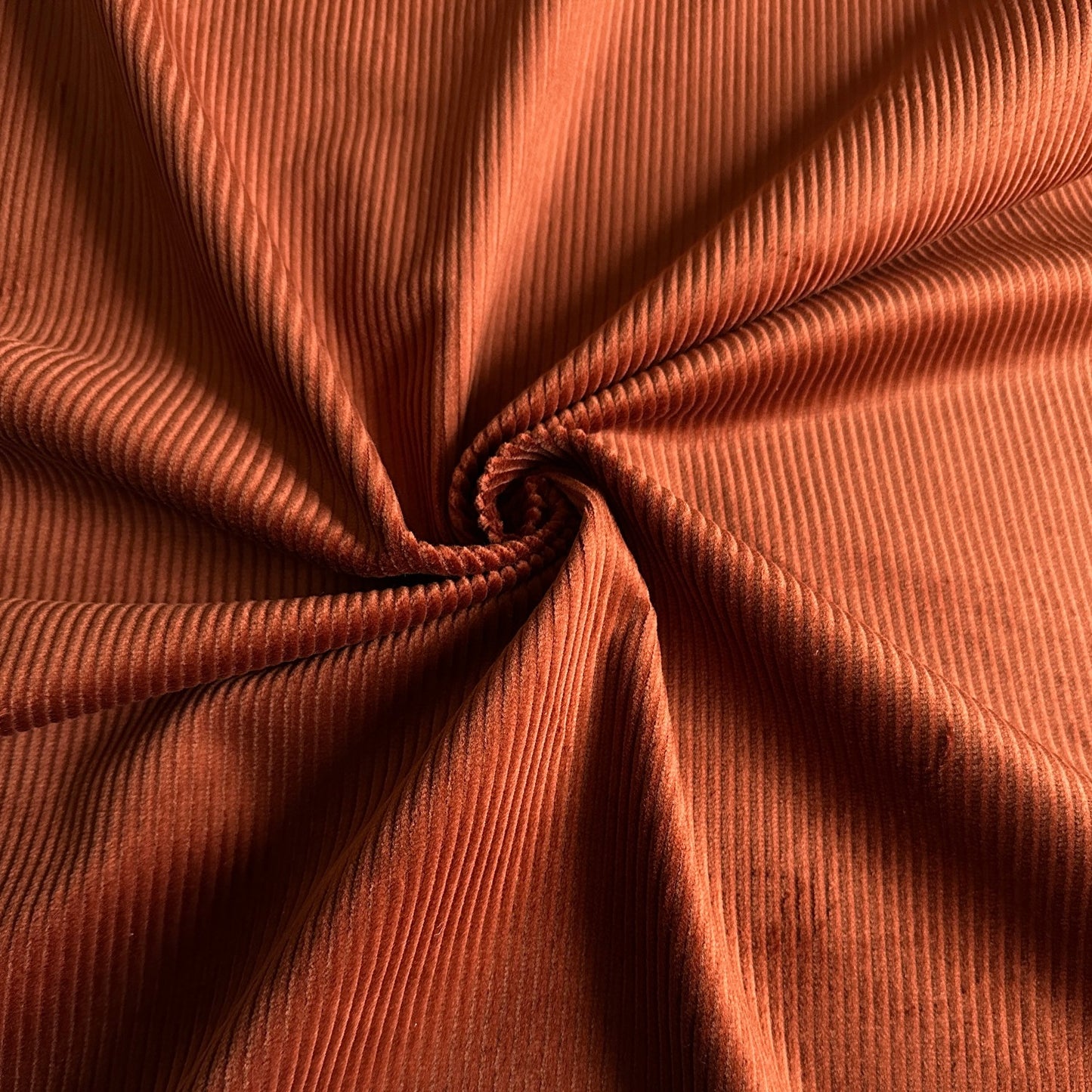 Stretch Cotton Corduroy Fabric in Rust