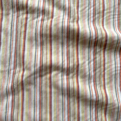 Stripe Cotton Fabric in Orange, Red & Yellow