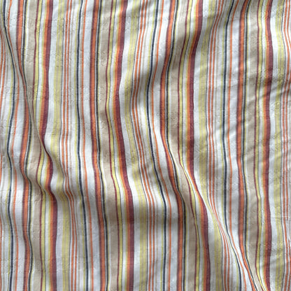 Stripe Cotton Fabric in Orange, Red & Yellow