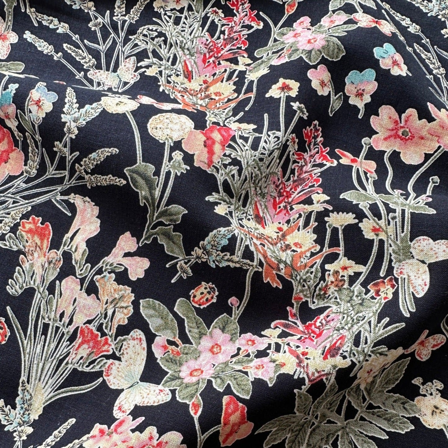 Summer Garden Linen Viscose Fabric - 80cm