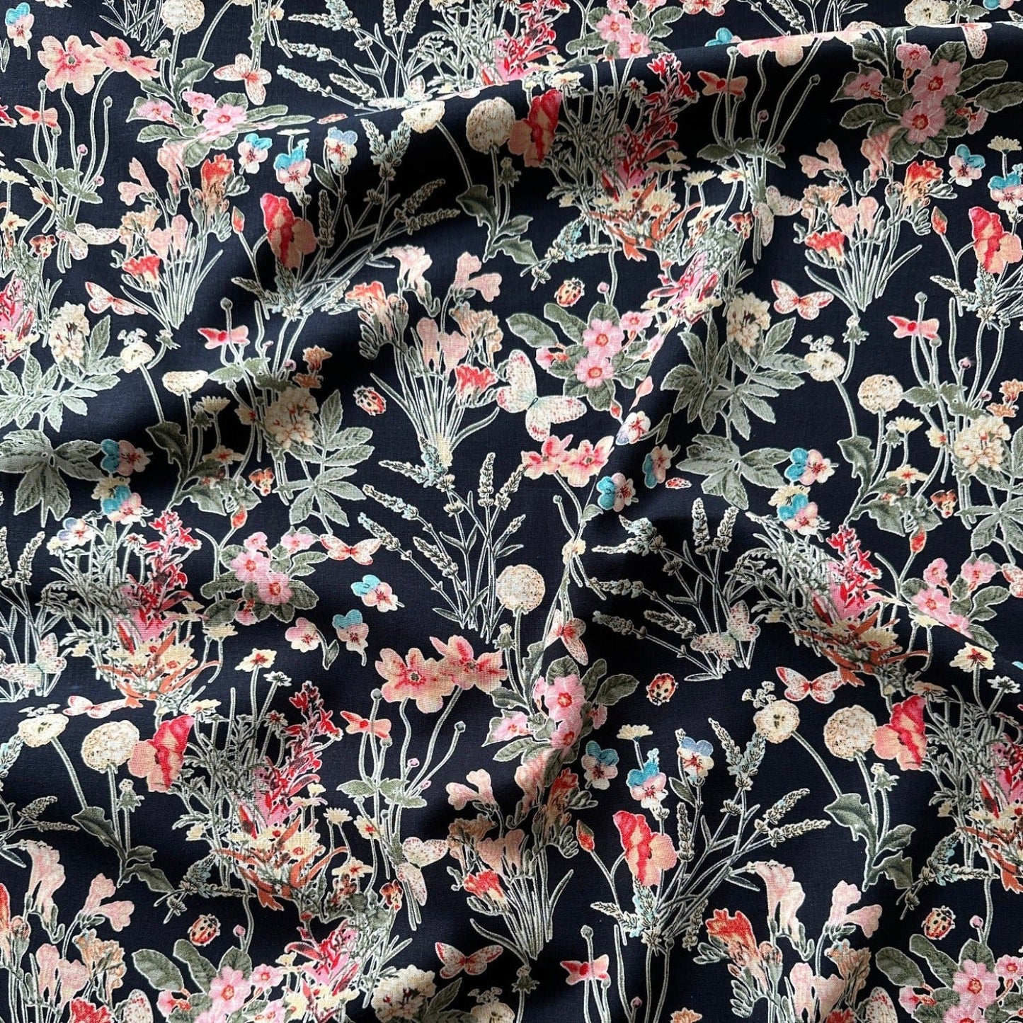 Summer Garden Linen Viscose Fabric - 80cm