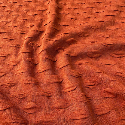 Textured Bubbles Viscose Blend Knit Fabric in Rust