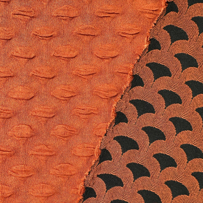 Textured Bubbles Viscose Blend Knit Fabric in Rust