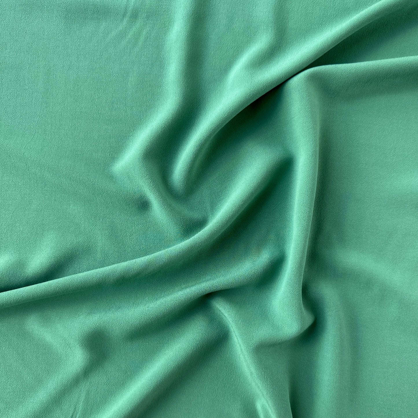 Textured Viscose Fabric in Muted Teal Green