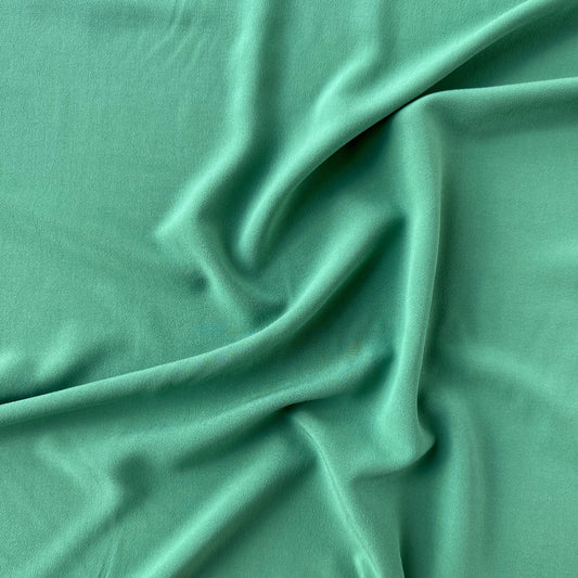 Textured Viscose Fabric in Muted Teal Green