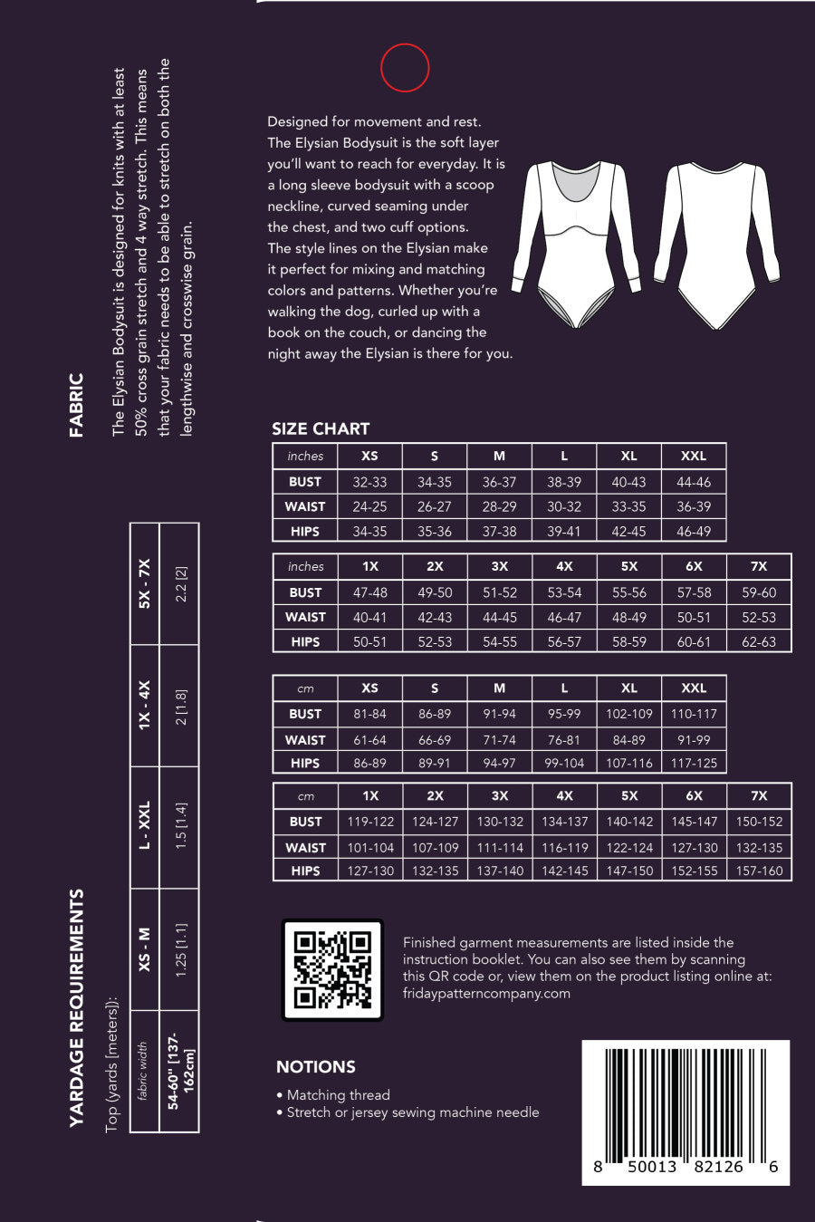 The Elysian Bodysuit Sewing Pattern - Friday Pattern Company