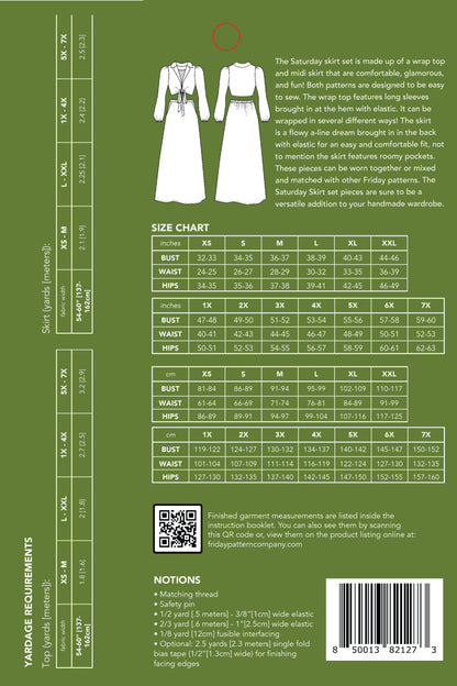 The Saturday Skirt Set Sewing Pattern - Friday Pattern Company