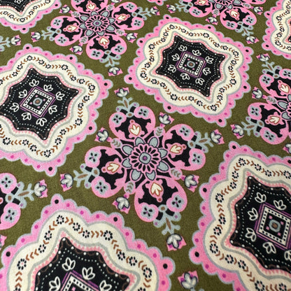 Tiles Pima Cotton Lawn Fabric in Olive Green