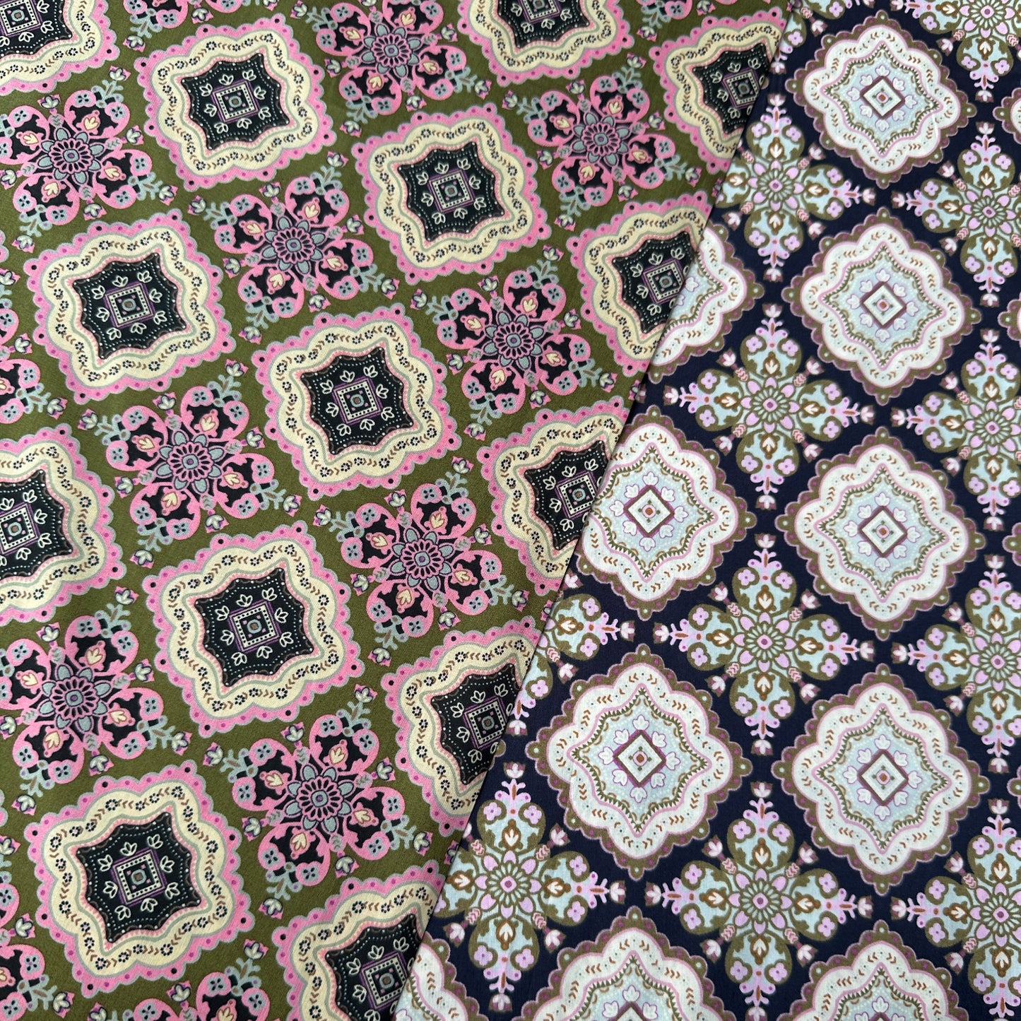 Tiles Pima Cotton Lawn Fabric in Olive Green