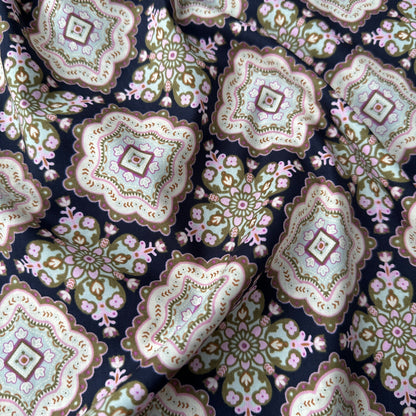 Tiles Pima Cotton Lawn Fabric in Navy