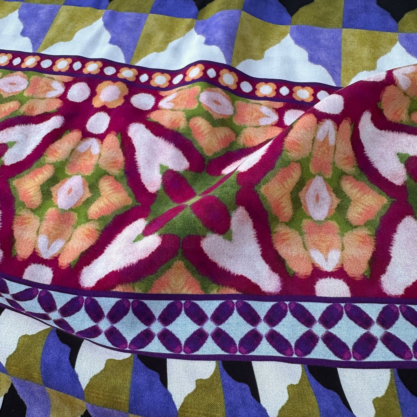 Tiles Tencel Lawn Dressmaking Fabric for Sewing