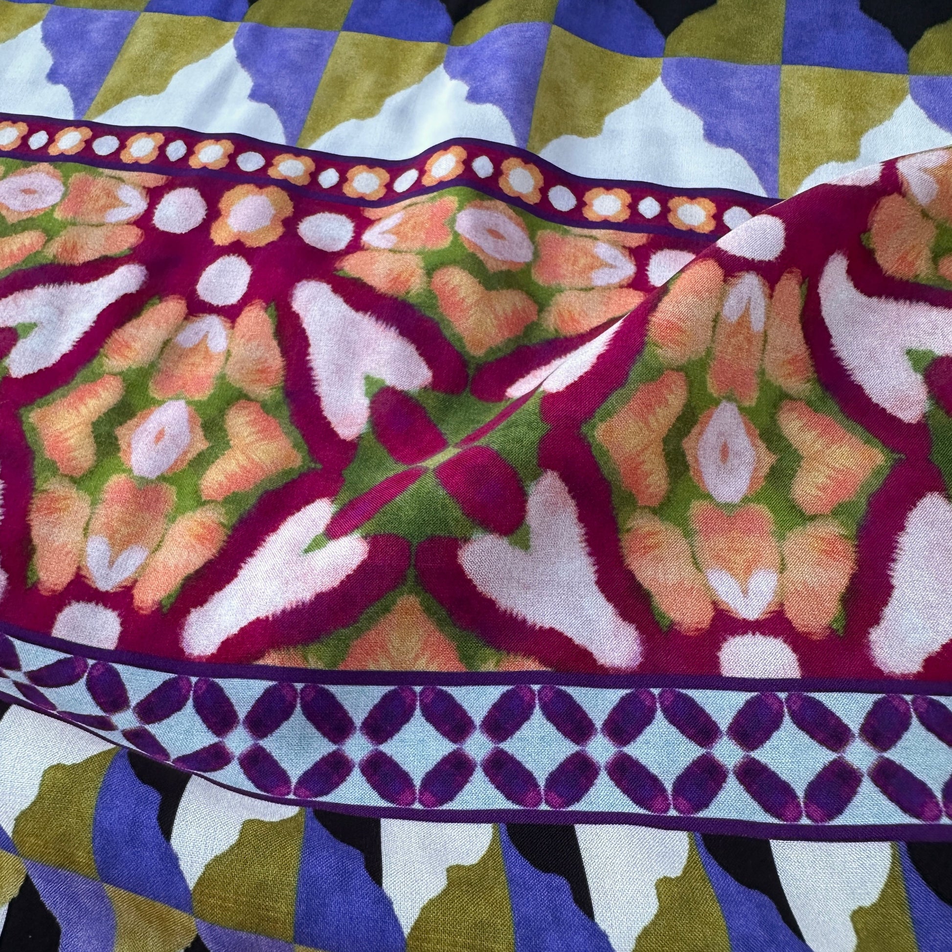 Tiles Tencel Lawn Dressmaking Fabric for Sewing