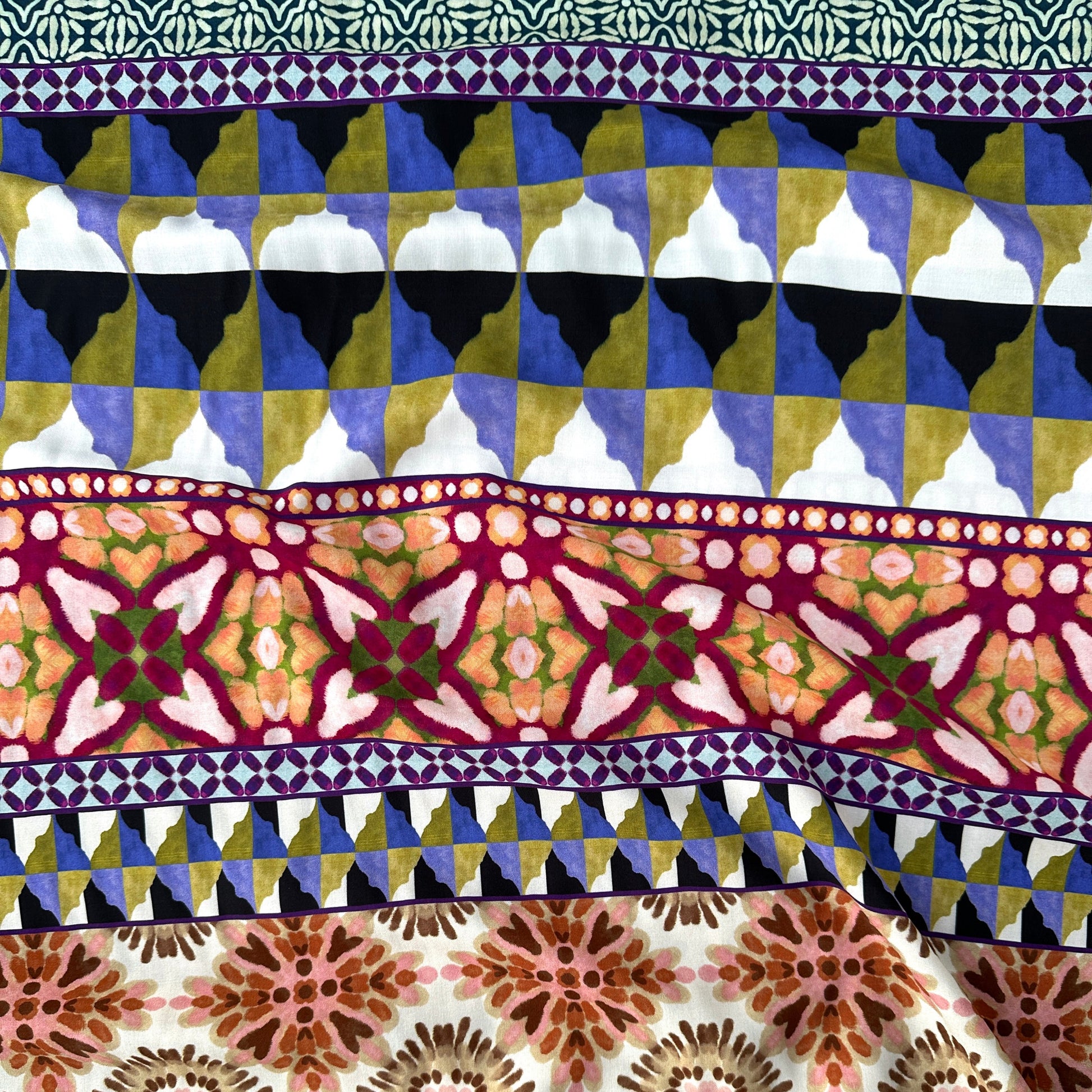 Tiles Tencel Lawn Dressmaking Fabric for Sewing Clothes