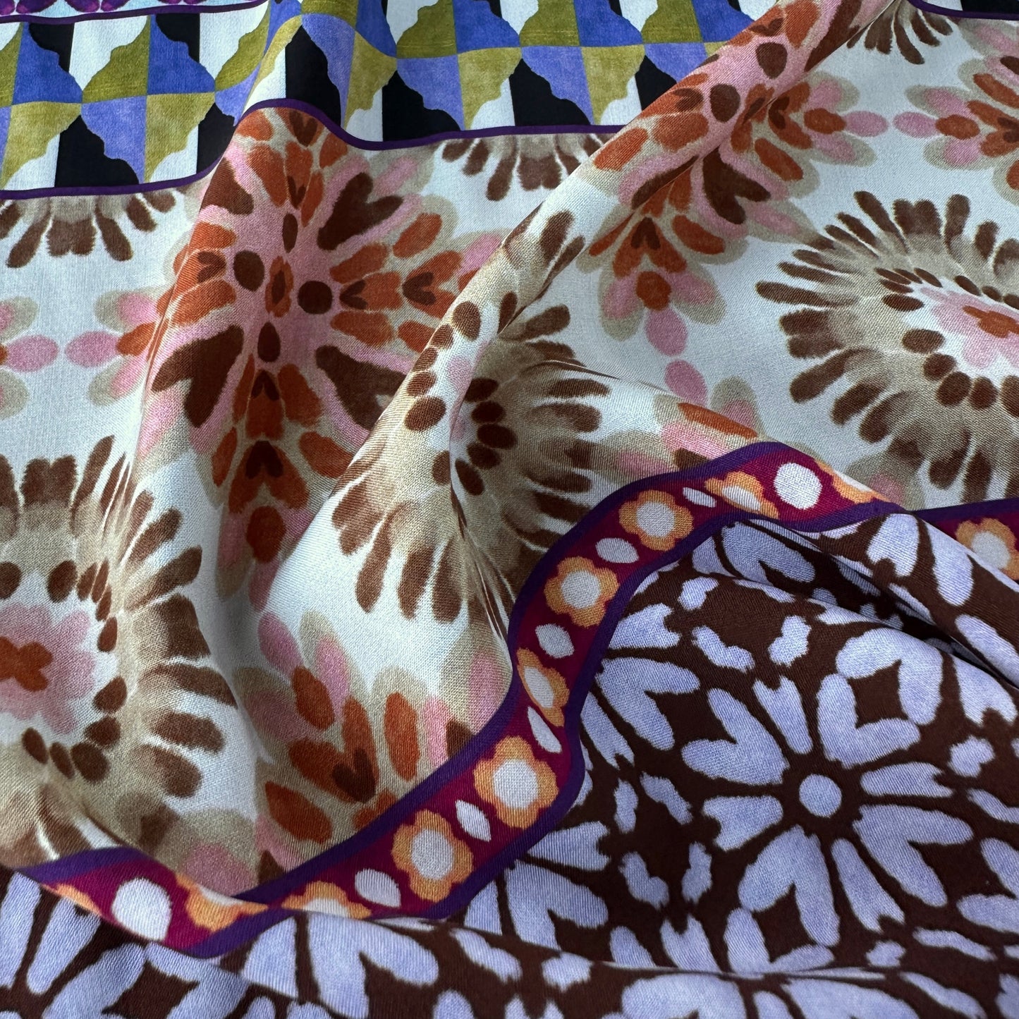 Tiles Tencel Lawn Fabric for Dressmaking