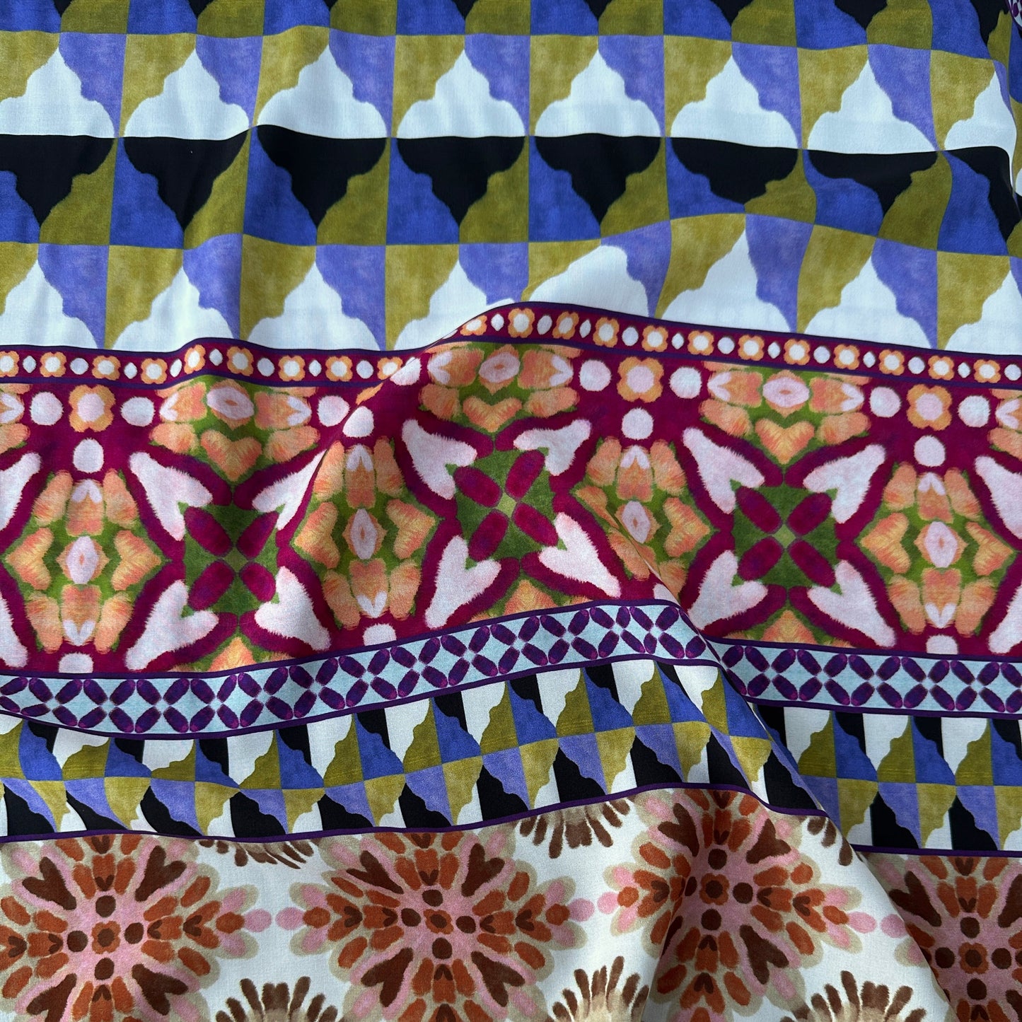 Tiles Tencel Lawn Fabric for Sewing