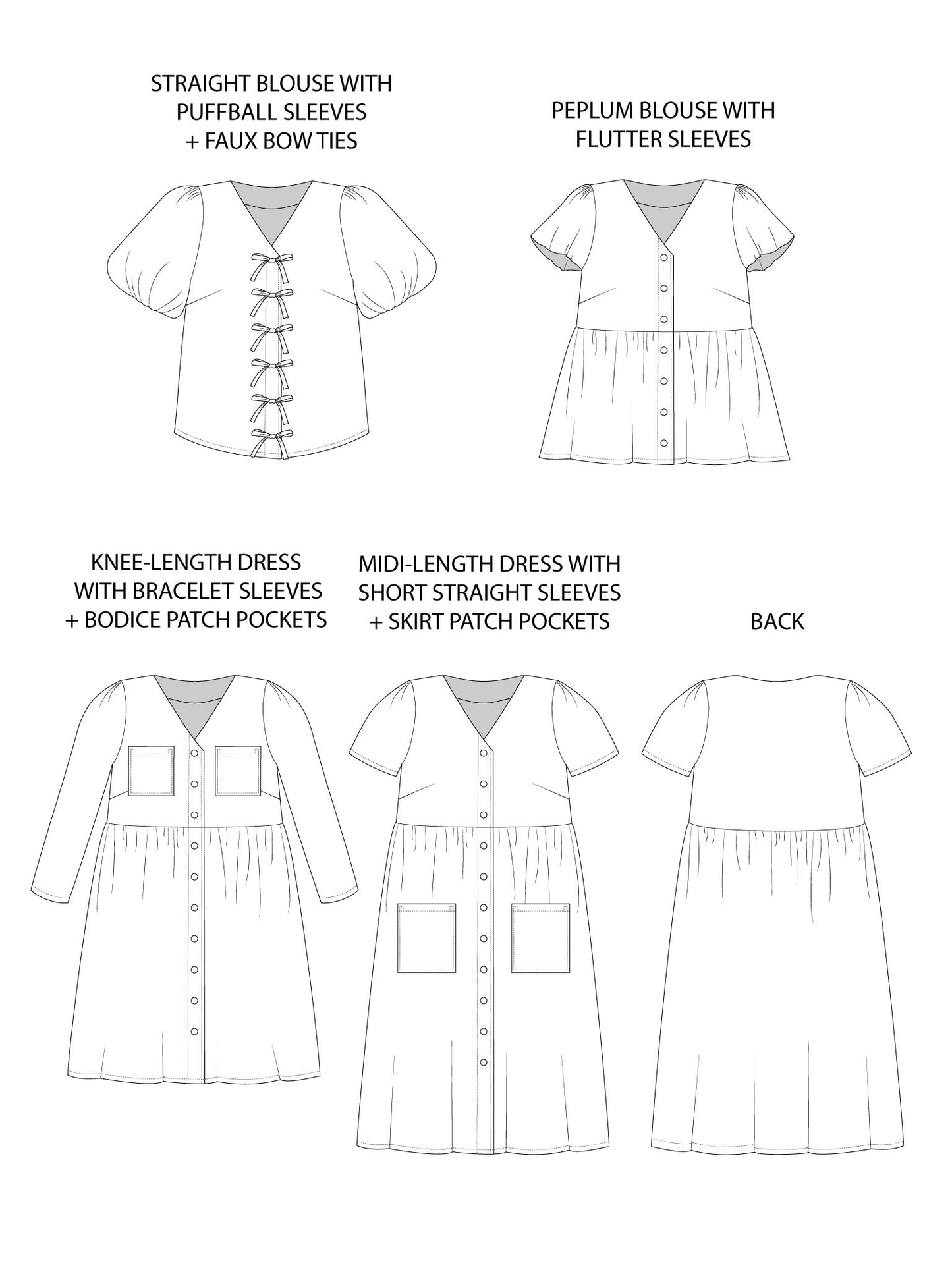 Nell Blouse and Dress Sewing Pattern - Tilly and the Buttons