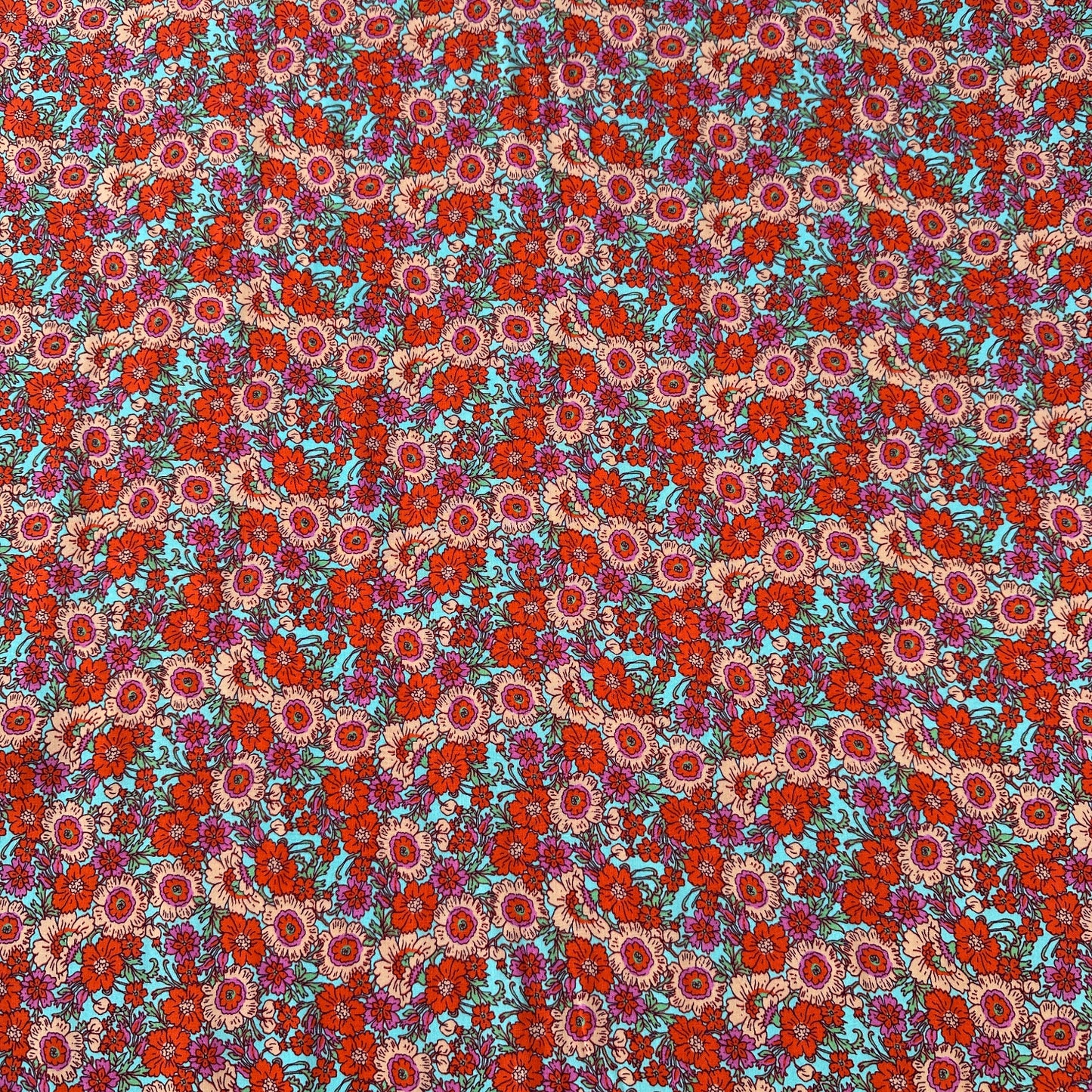 Vibrant Flowers Viscose Fabric