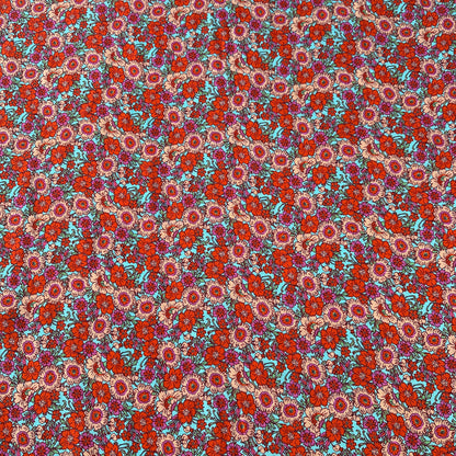 Vibrant Flowers Viscose Fabric