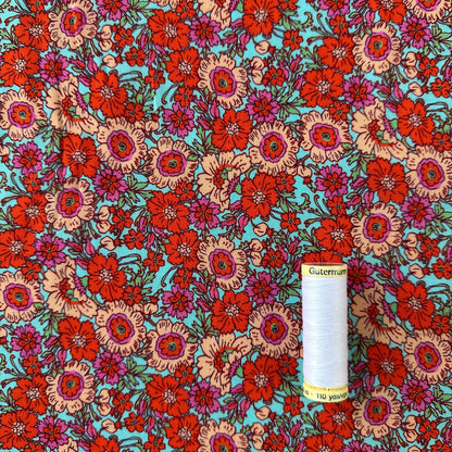 Vibrant Flowers Viscose Fabric