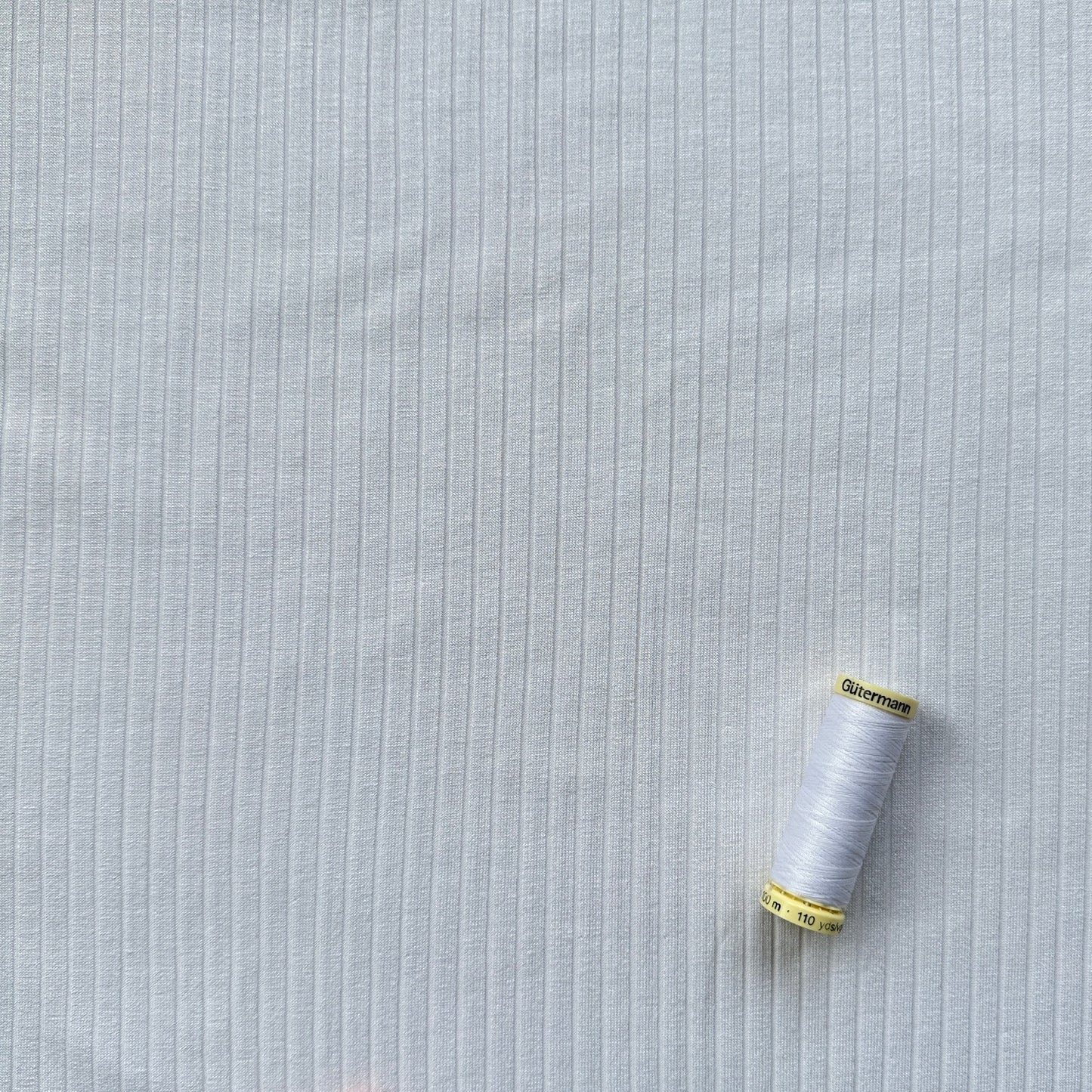 White Rib Knit Viscose Jersey Fabric