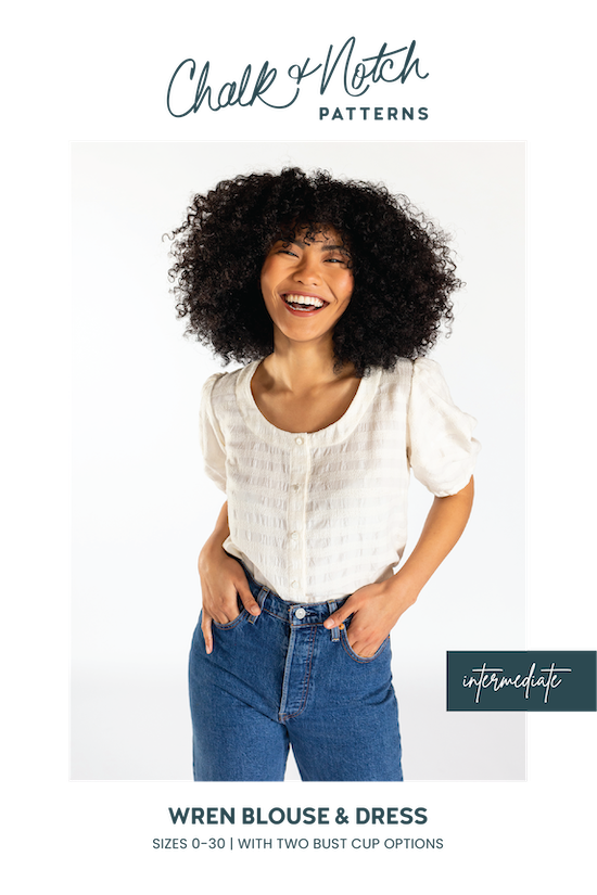 Wren Blouse and Dress Sewing Pattern - Chalk and Notch
