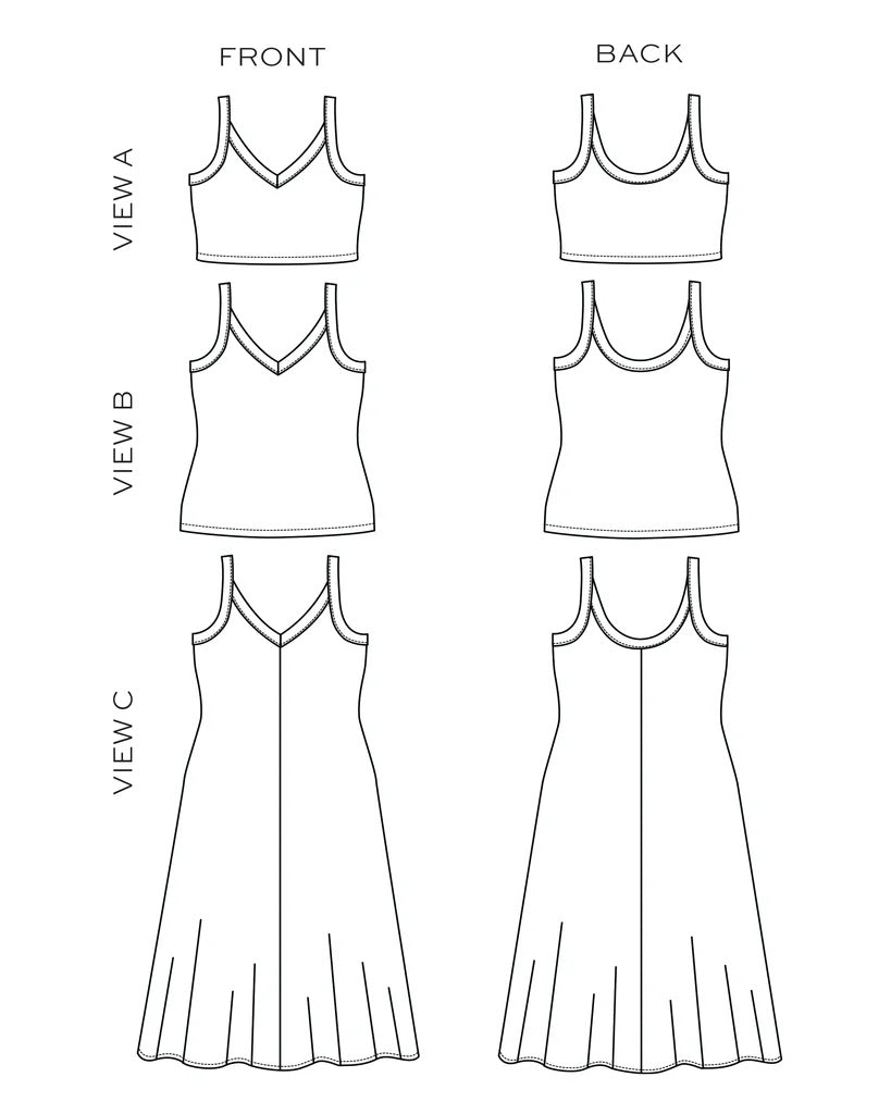 Zoey Tank & Dress Sewing Pattern (Size 14 - 30) - True Bias