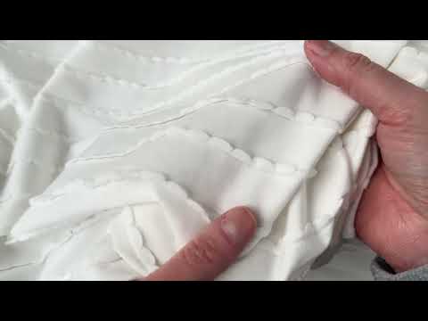 Video of Ruffles Cotton Jersey Fabric in Off White