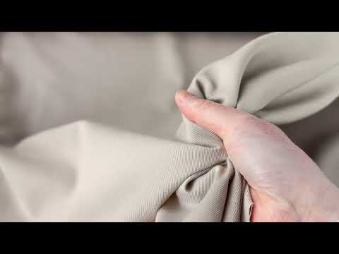 Video showing how Cotton Drill Fabric in Beige moves