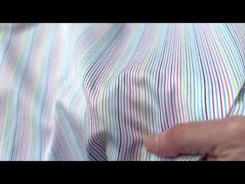 Video showing the pinstripes and movement of this cotton fabric