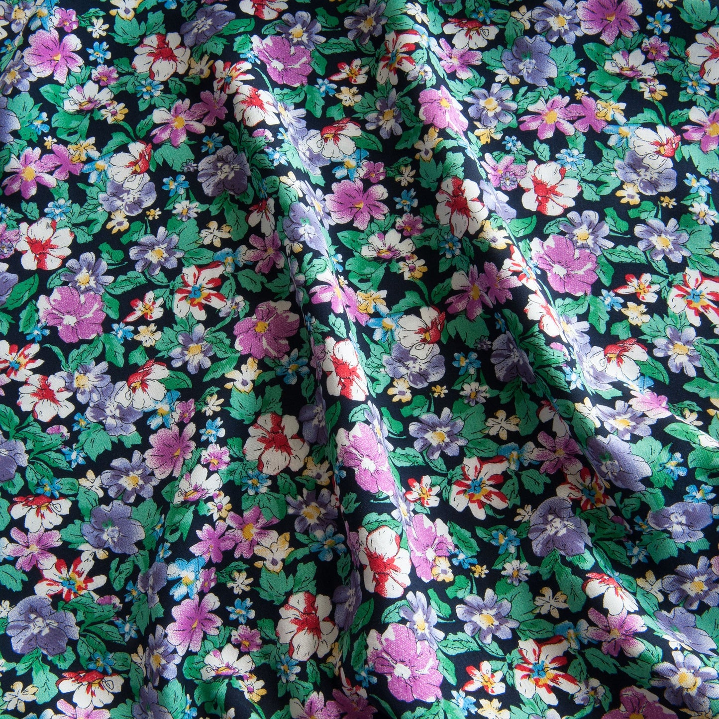 Audrey Viscose Fabric in Navy - 25cm