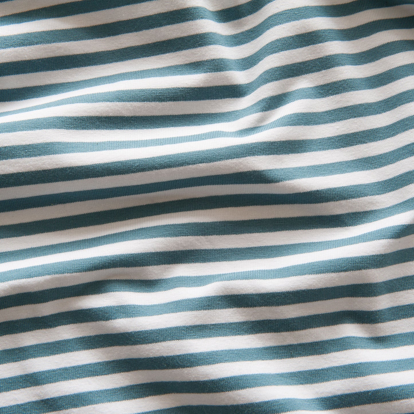 Blue and White Striped Cotton Jersey