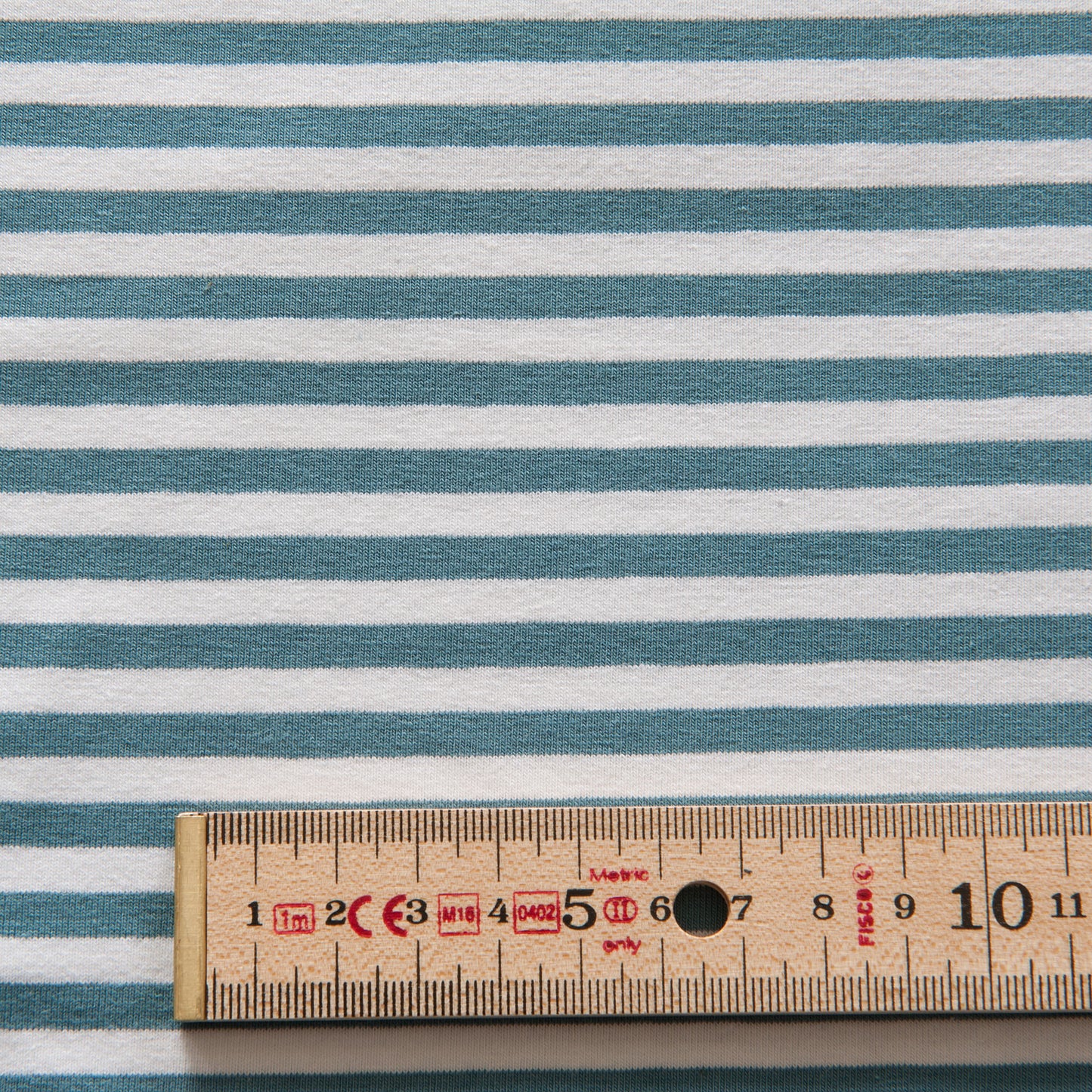 Blue and White Striped Cotton Jersey