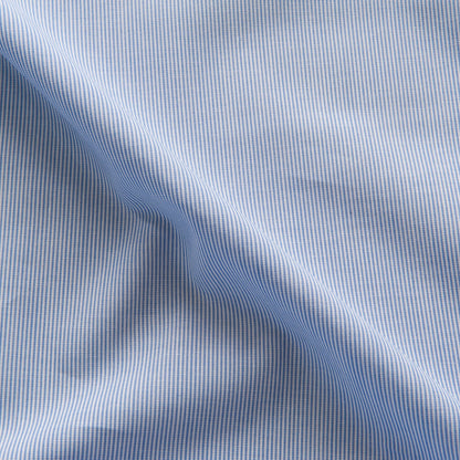 Blue and White Striped Cotton Fabric