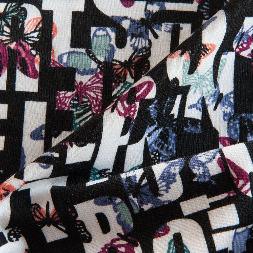 Butterfly Alphabet Brushed Back Sweatshirt by Stof Fabrics - 60cms