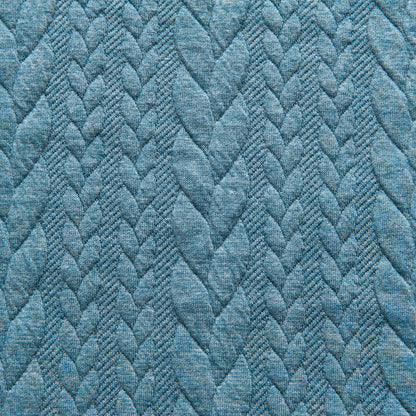 Cable Knit Jacquard Jersey - Aqua - 1.8m Piece