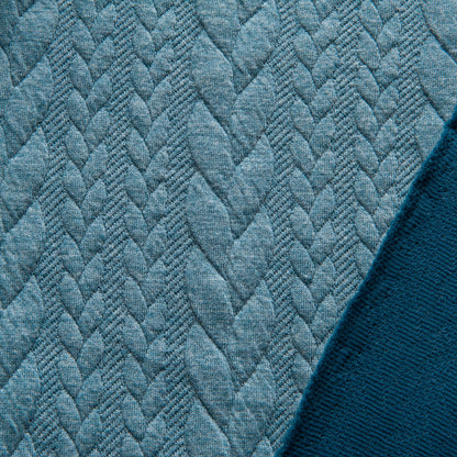 Cable Knit Jacquard Jersey - Aqua - 1.8m Piece