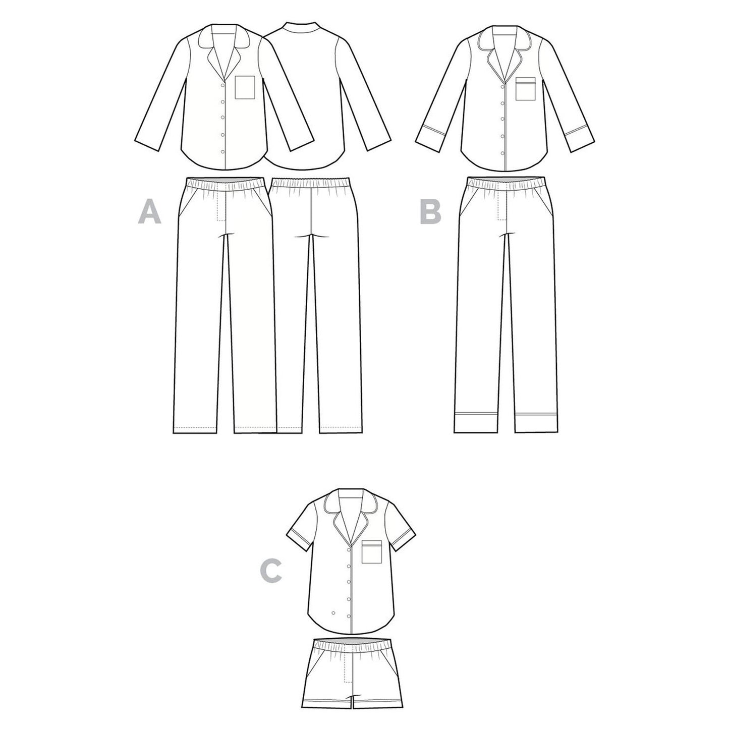 Carolyn Pajamas Sewing Pattern - Closet Core Patterns