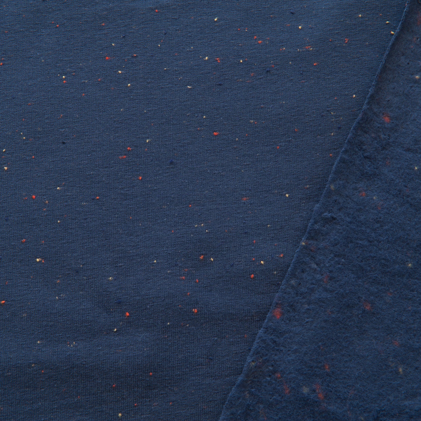 Cosy Colours Flecked Sweatshirt Fabric in Navy