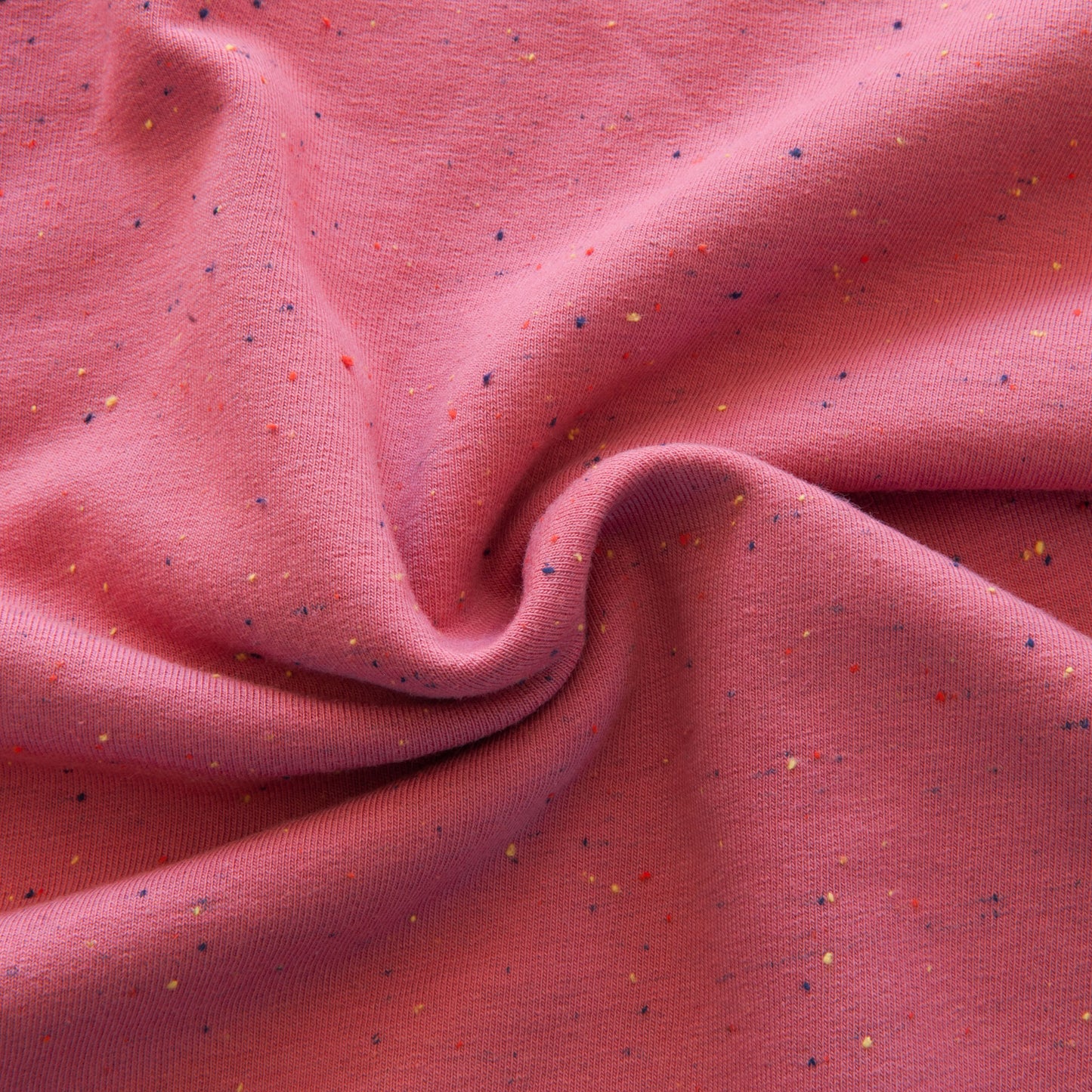 Cosy Colours Flecked Sweatshirt Fabric in Dark Rose