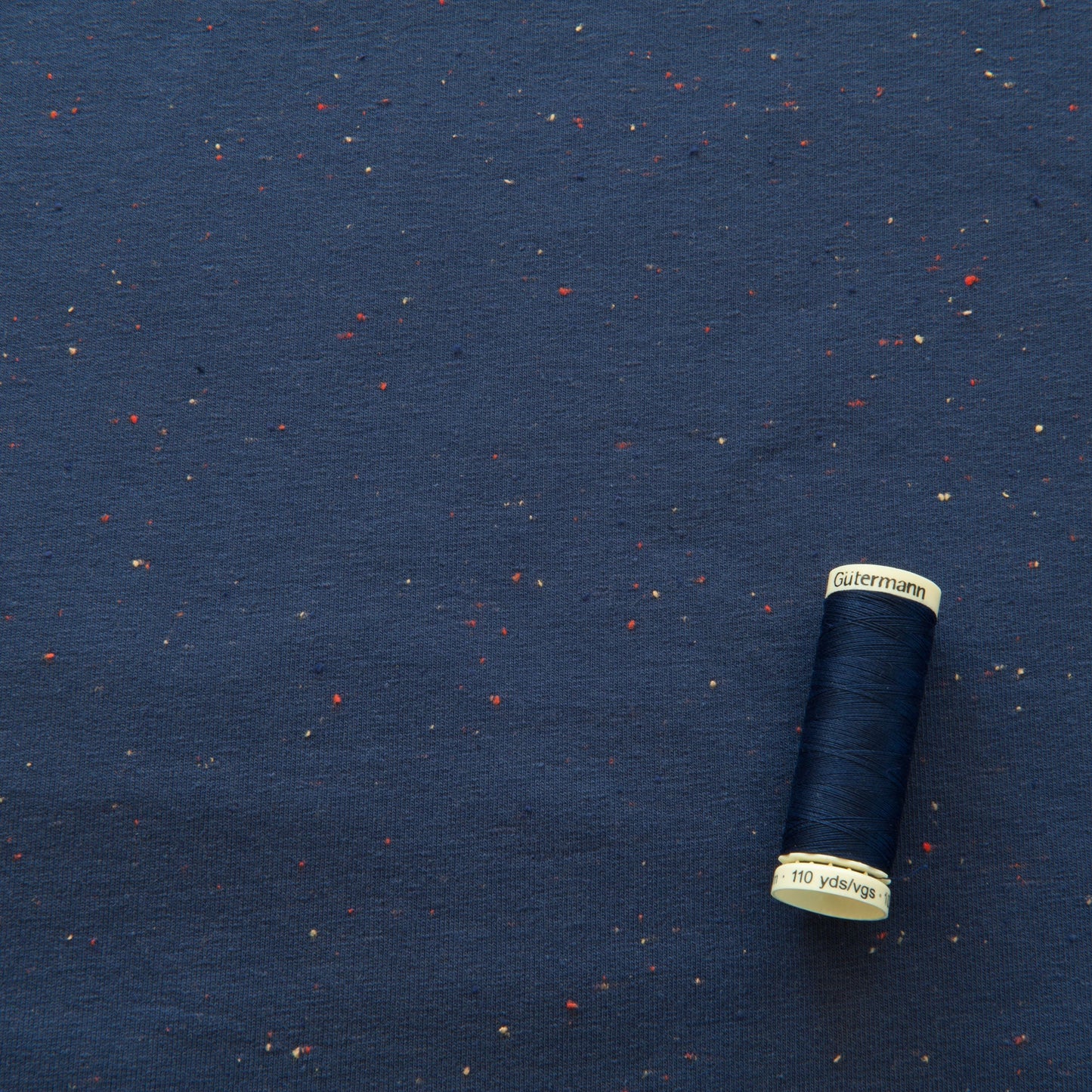 Cosy Colours Flecked Sweatshirt Fabric in Navy - 90cm piece