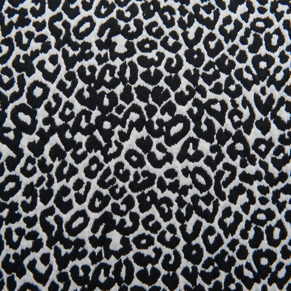 Black and White Leopard Jacquard Knit