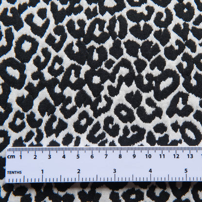 Black and White Leopard Jacquard Knit