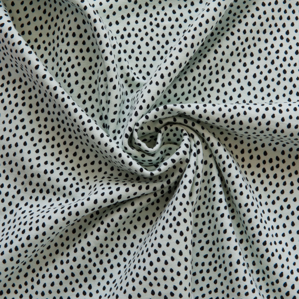 Dots Cotton Jersey in Soft Mint
