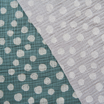 Dots Organic Cotton Double Gauze in Light Grey