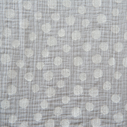 Dots Organic Cotton Double Gauze in Light Grey