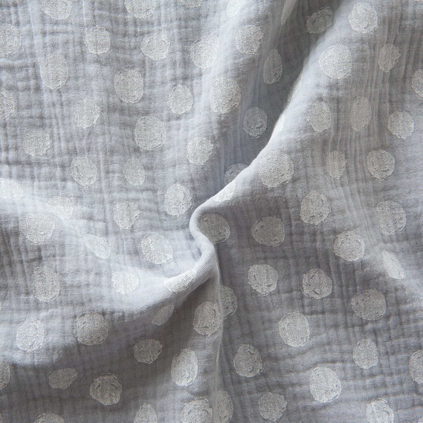 Dots Organic Cotton Double Gauze in Light Grey