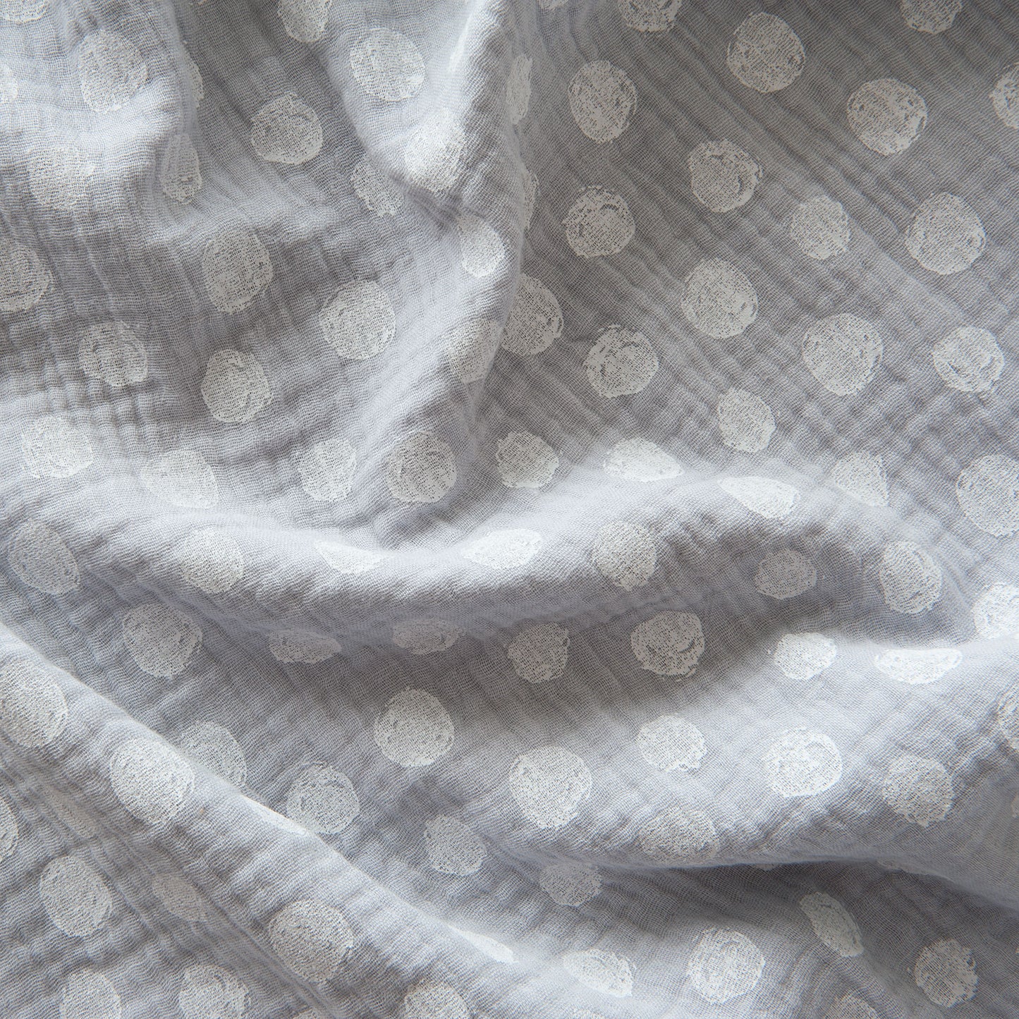 Dots Organic Cotton Double Gauze in Light Grey