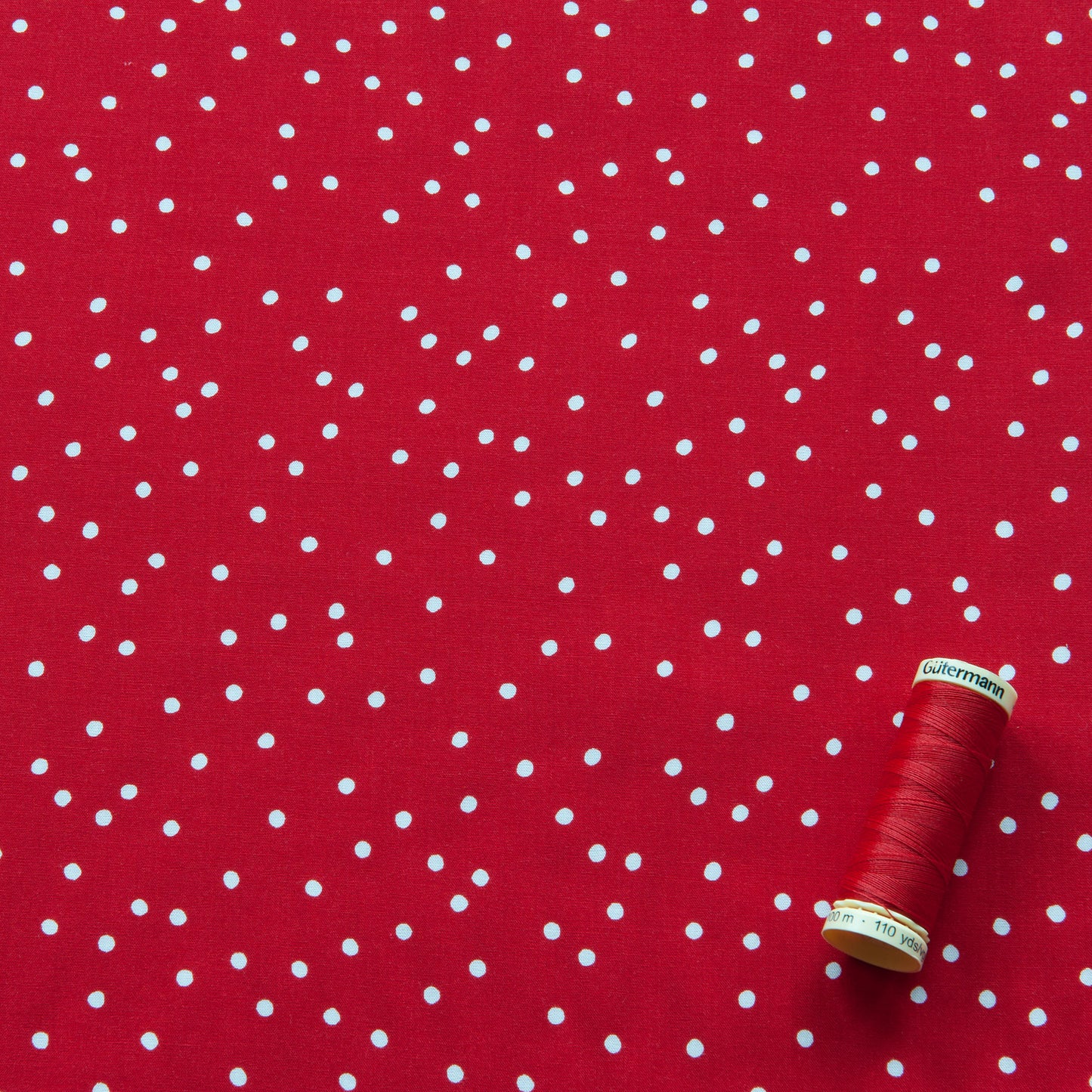 Dotty Viscose Fabric in Red