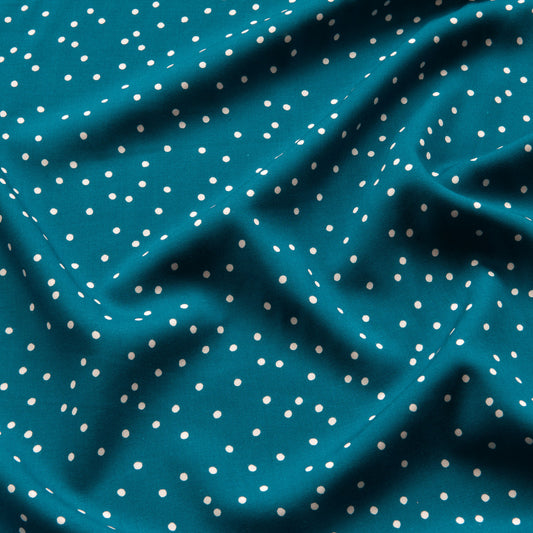 Dotty Viscose Fabric in Teal