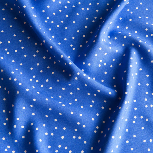 Dotty Viscose Fabric in Blue